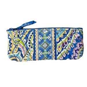 VERA BRADLEY Retired Rare Capri Blue Brush Pencil Case
